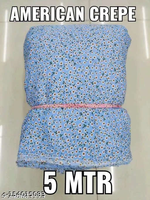Crepe Kurti Fabric for Women (Blue, Un Stitched)
