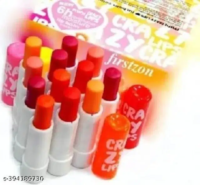 Crazy Lip Balm, Multicolor, Pack of 12