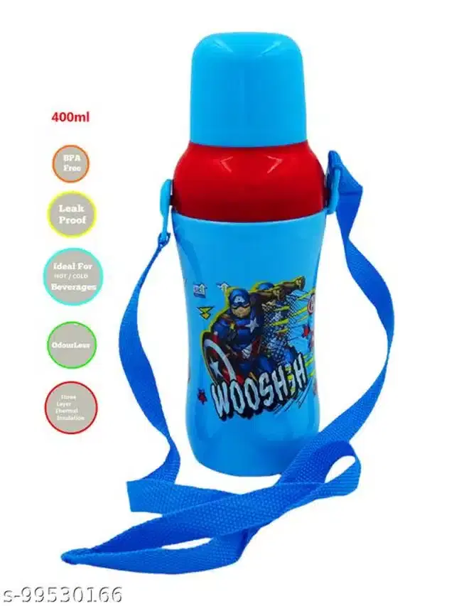 Plastic Water Bottle, Blue, 400 ml