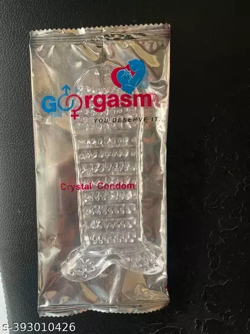 A R Silicone Crystal Dotted Condom for Men, Transparent