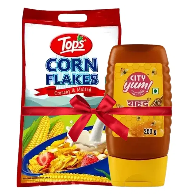 Tops Corn Flakes 500 g + City Yum Honey Squeezy Bottle 250 g