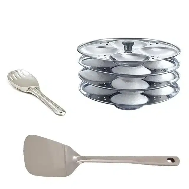 Stainless Steel Palta,Rice Palta & Idli Making Stand of 4 Plates, Combo of 3