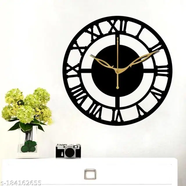 Wooden Wall Clock, Black