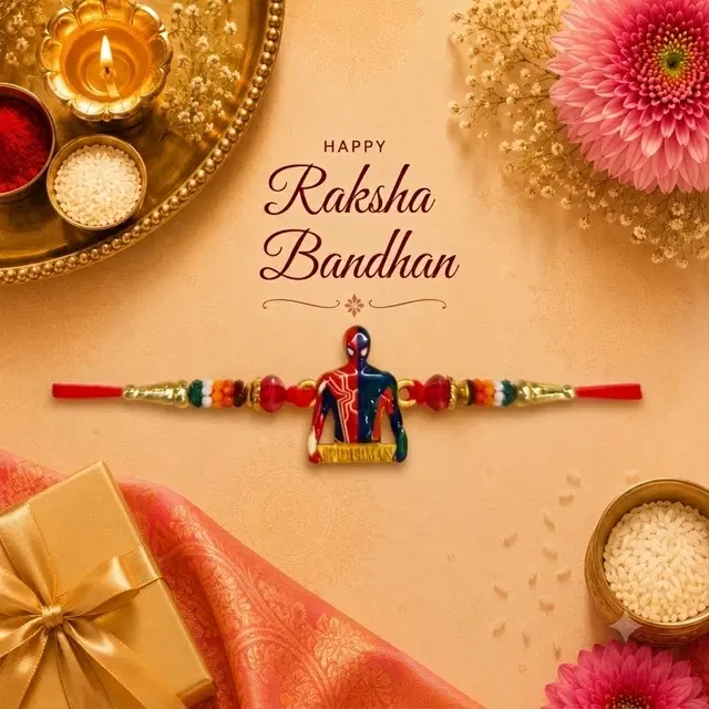 Spiderman Red/Blue Rakhi for Brother