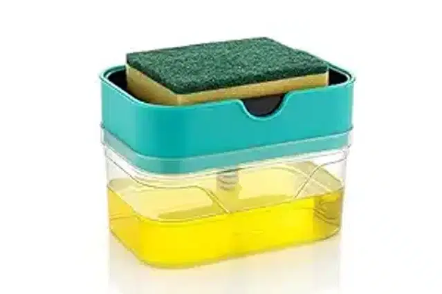 2 in 1 Liquid Soap Dispenser & Holder, Multicolor