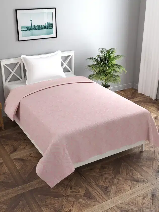 Polycotton Zipper Single Bed Duvet Cover, Pink, 60x90 Inches
