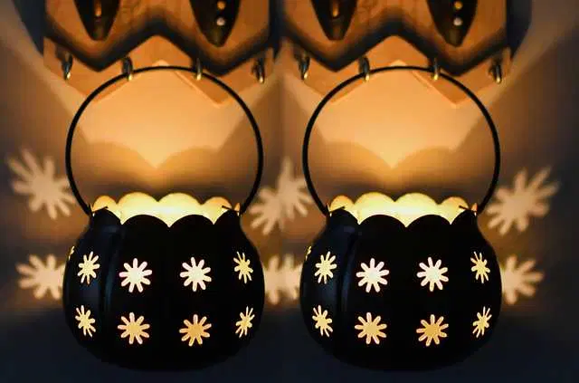 Candle Holders Iron Black Sun Matki, Pack of 2, BN-027