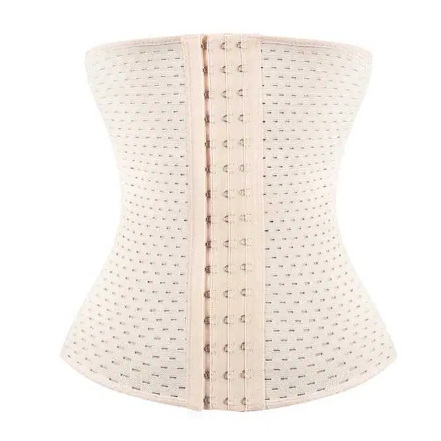 Air Breath Tummy Grip Belt Waist Trainer Trimmer and Slimming Corset 3 Hooks Girdle with Wire Support (S71)