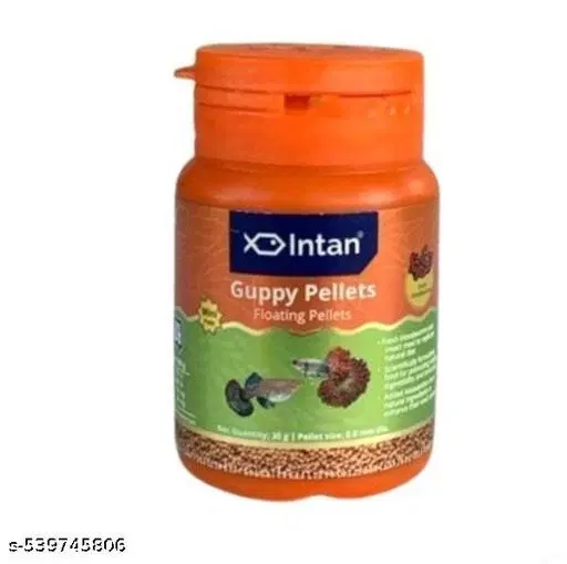Intan Guppy Pellets 30 grams fish food from Growel Feeds__ 100% Nutritional food For all Breeds.
