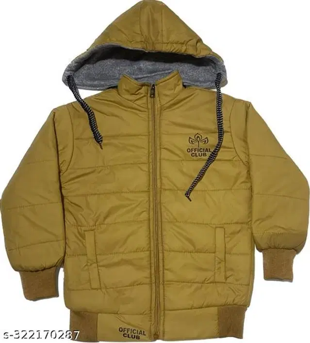 Polyester Jacket for Boys (Mustard, 1-2 Years)