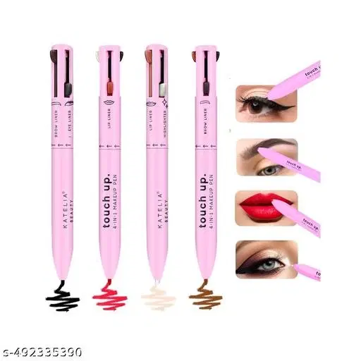New 4 in 1 Touch Up Makeup Pen With- Eye liner, Lip Liner, Highlighter & Eyebrow Pencil
