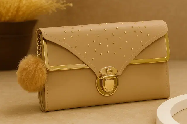 Women's Party wear/ Casual Hand wallet clutch Khaki Style 3