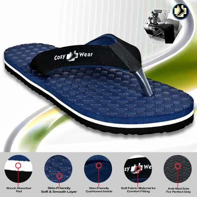Men Casual Slippers (Blue, 8) (HF-7)