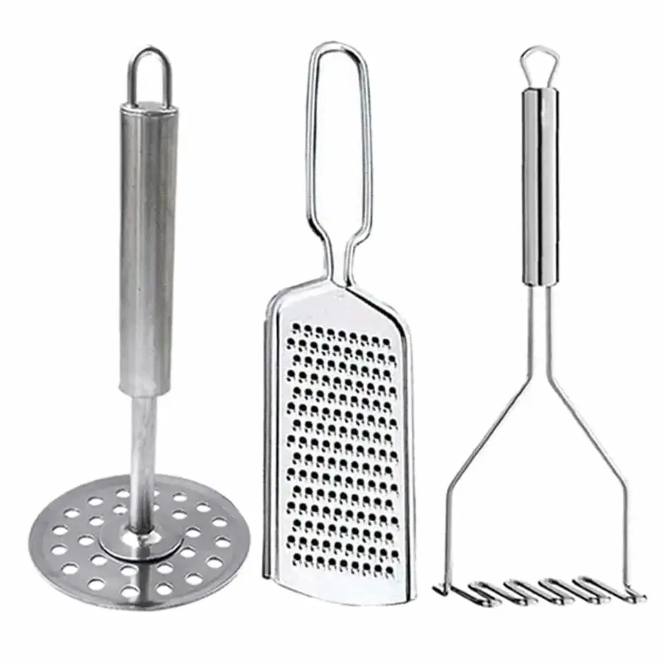 Oc9 Stainless Steel Cheese Grater & Potato Masher For Kitchen Tool Set, Pack Of 2, Oc-60