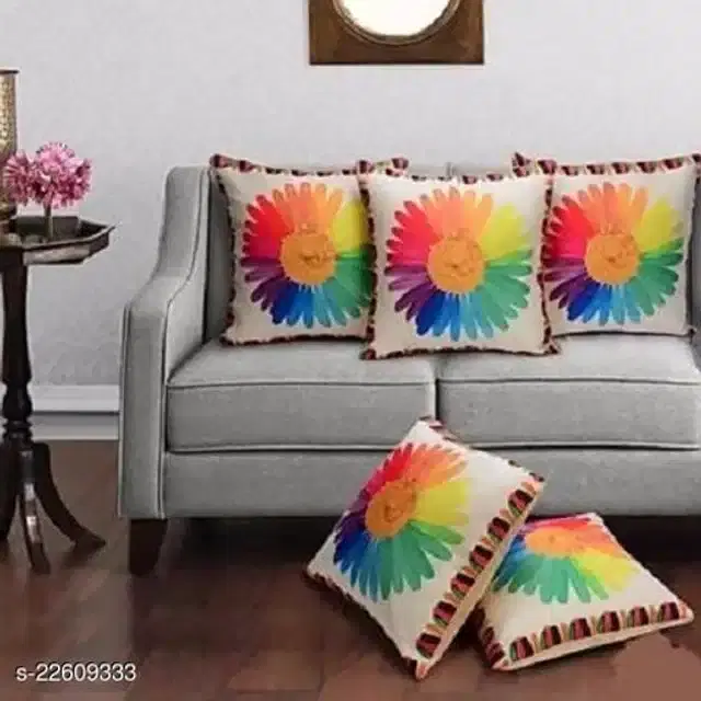 Cushion Cover for Home, Multicolor, 16x16 inches, Pack of 5