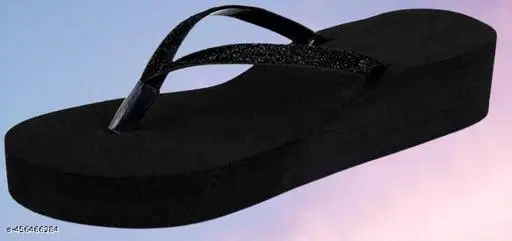 Comfort Platform Sandals for Women (Black, IND-5)