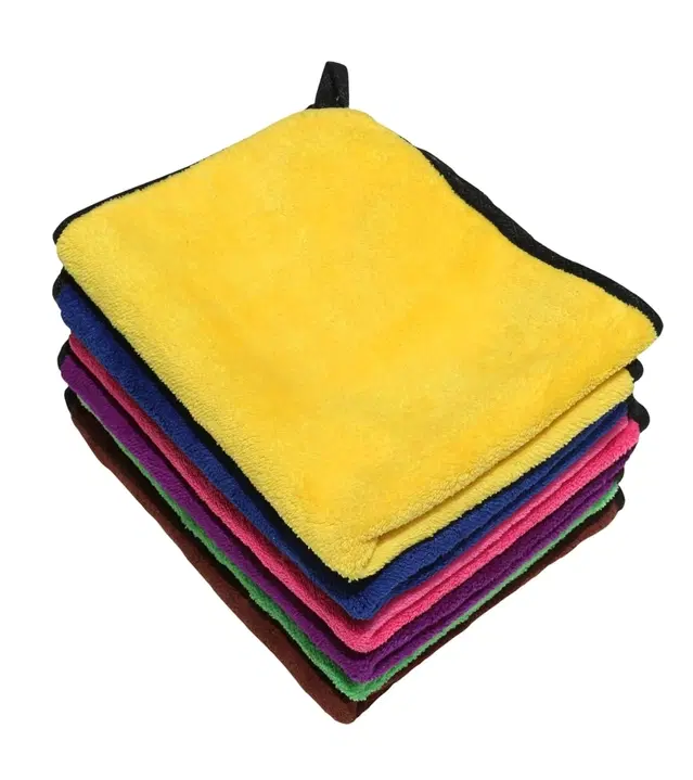 Neekshaa Microfiber Towel, Multicolor, 40x40 cm, Pack of 6