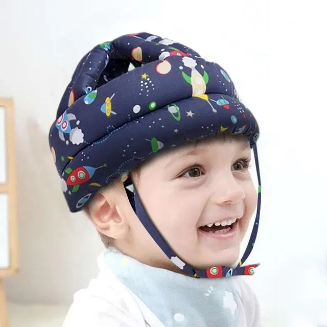Baby Head Protector, Adjustable Size Baby helmet (Pack of 1, Blue)