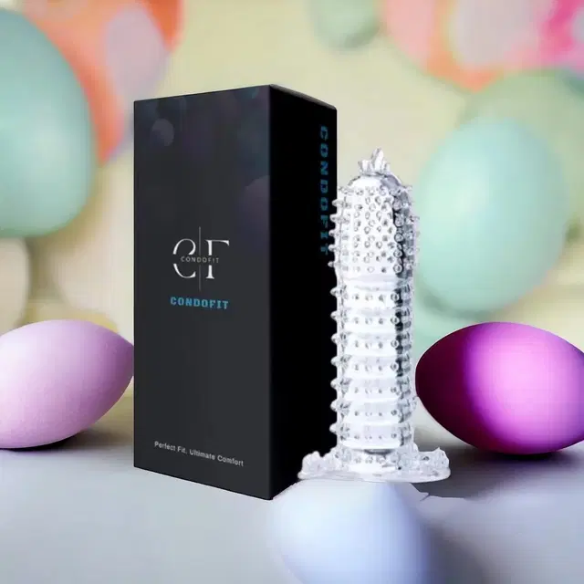 Crystal Dotted Reusable Condom for Men, Transparent, Pack of 1