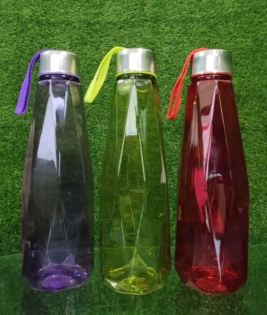 High Quality Food Grade Plastic Designer Water Bottles, Pack Of 3, Multicolor, 1000 ml, MSE-13