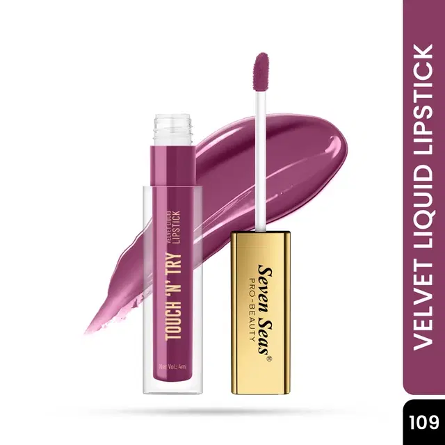 Seven Seas Liquid Lipstick for Women, Purple Shade (4ml)