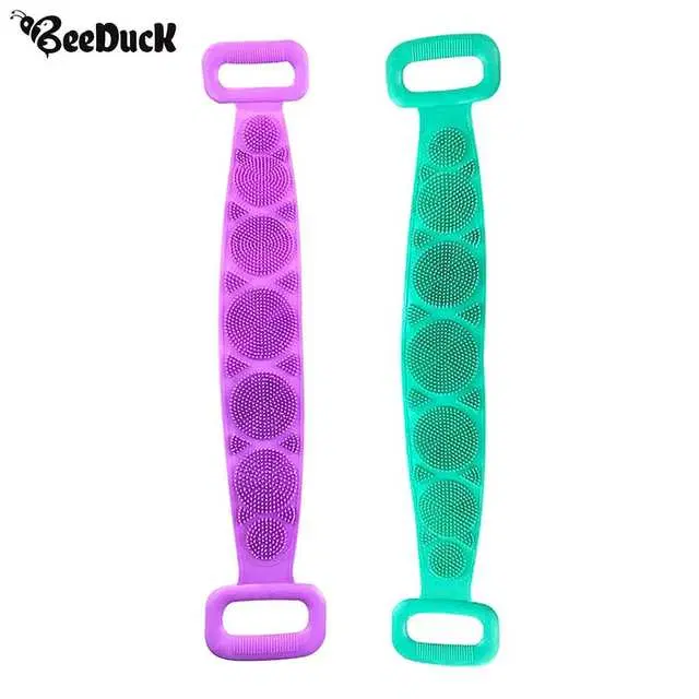 Pinak Silicone Body Back Scrubber Double Side Bathing Brush For Skin, Pack Of 2, Multicolour, PS-151