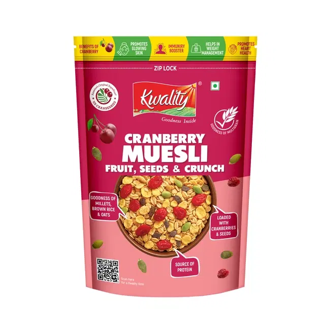 Kwality Cranberry Muesli Fruit, Seeds & Nuts 350 g