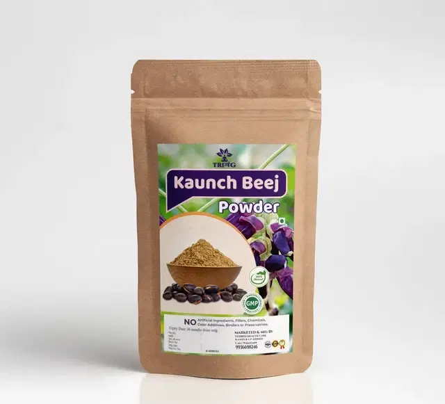 Trivang Kaunch beej Powder Churna 500g MUCUNA PRURIE,Helps Boost Strength, Stamina, 500 g