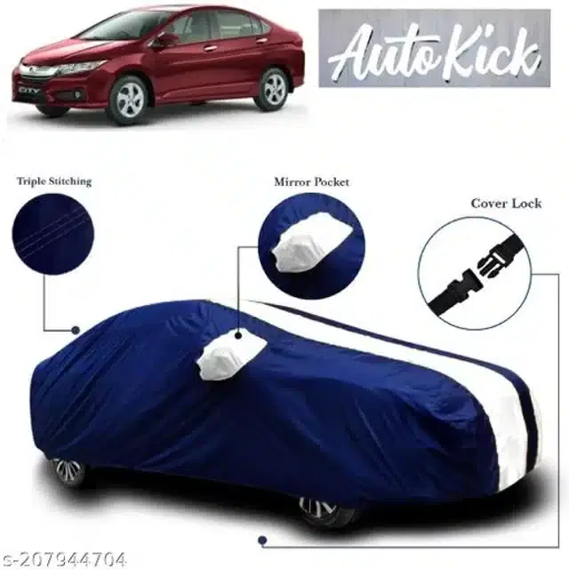 Taffeta Waterproof Car Cover for Honda City i-Vtec, Multicolor
