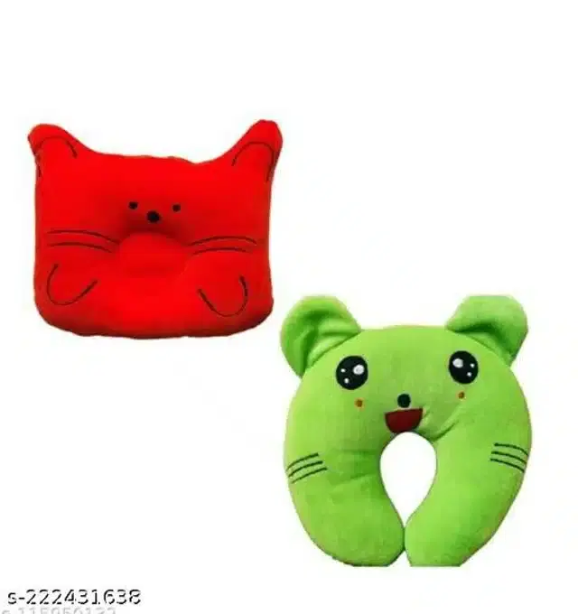 Pillow for Baby, Red & Green, Pack of 2