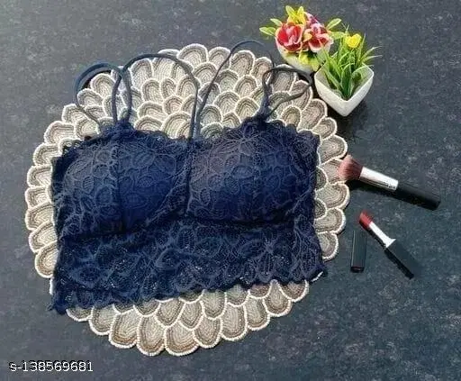 Net Bra for Women, Navy Blue (Free Size)