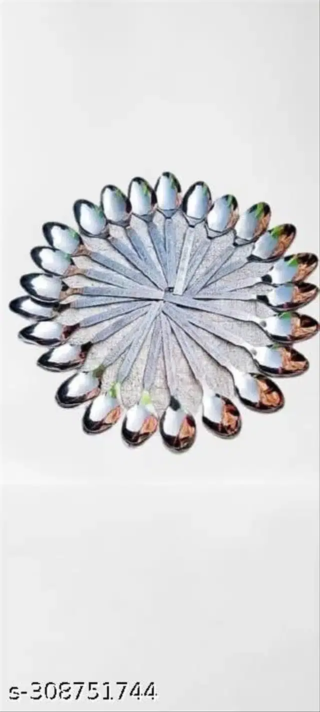 Stainless Steel Spoons, Silver, Pack of 24