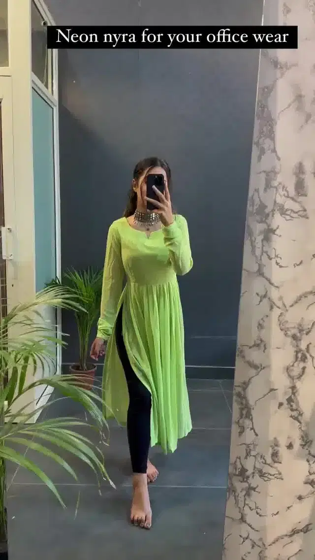 Full Sleeves Gown for Women (Light Green, XS)