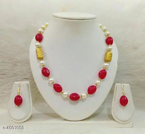 Fancy Alloy Women'S Jewellery Set for Women & Girls, Red