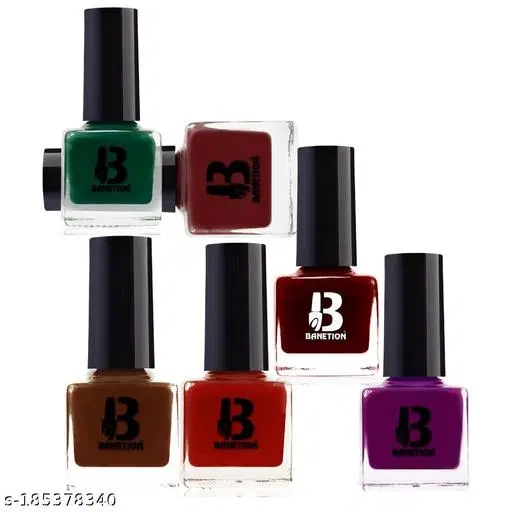 Banetion Matte Nail Polish, Multicolor, Pack of 6