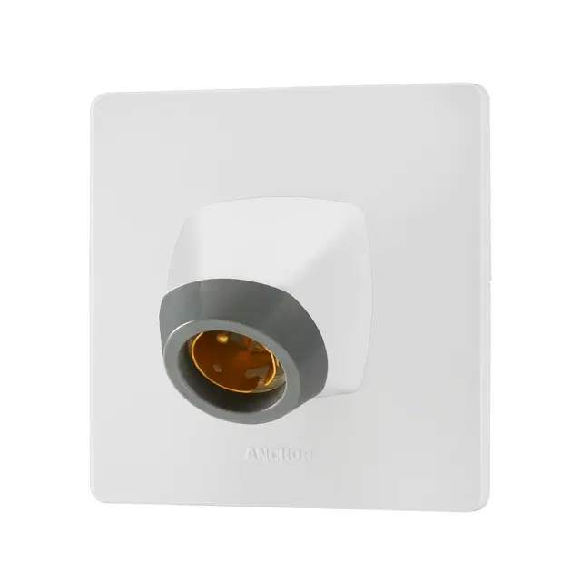Anchor By Panasonic 240v 6a Modular Angle Lamp Holder (White, 39935)