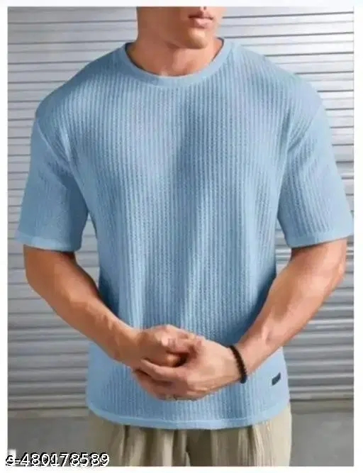 Popcorn T-shirt for Men, Blue (S)