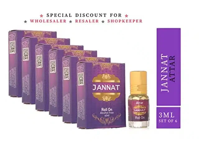 Formless Jannat Roll On Attar, Pack of 6, 3 ml