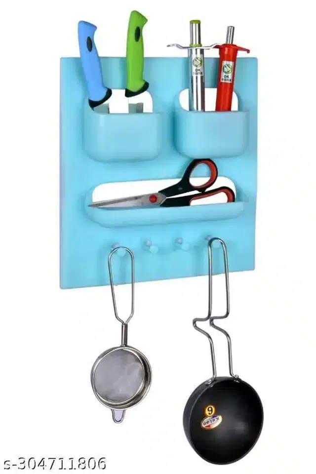 4 in 1 Wall Mount Storage Rack, Blue