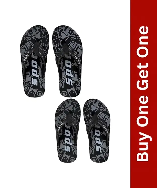 Cozy Wear Slippers for Men, Buy 1 Get 1, Black (8)