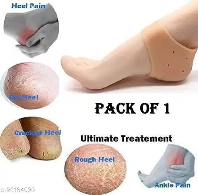 Silicone Pain Relief Heel Socks for Unisex, Beige