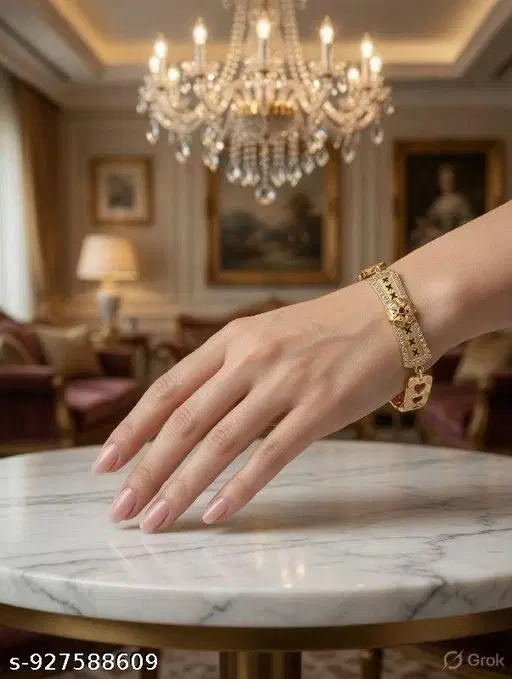 Designer Bracelets for Women (Gold, Free Size)