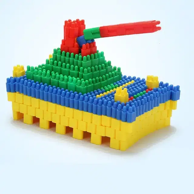 Plastic Educational Bullet 100 Pcs Building Blocks Toy Set for Kids, Multicolor