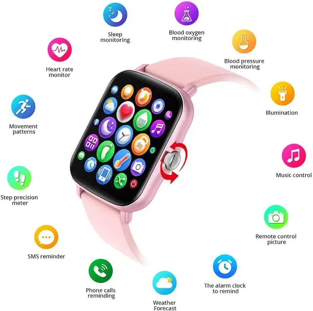 T500 Smart Watch with Calling Function for Men & Women, Pink