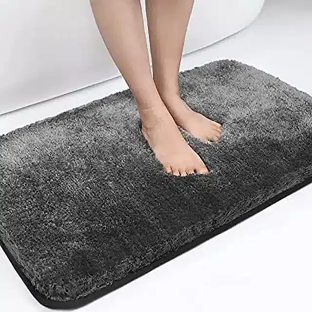 Microfiber Solid Bath Mats, Grey, 40x60 cm