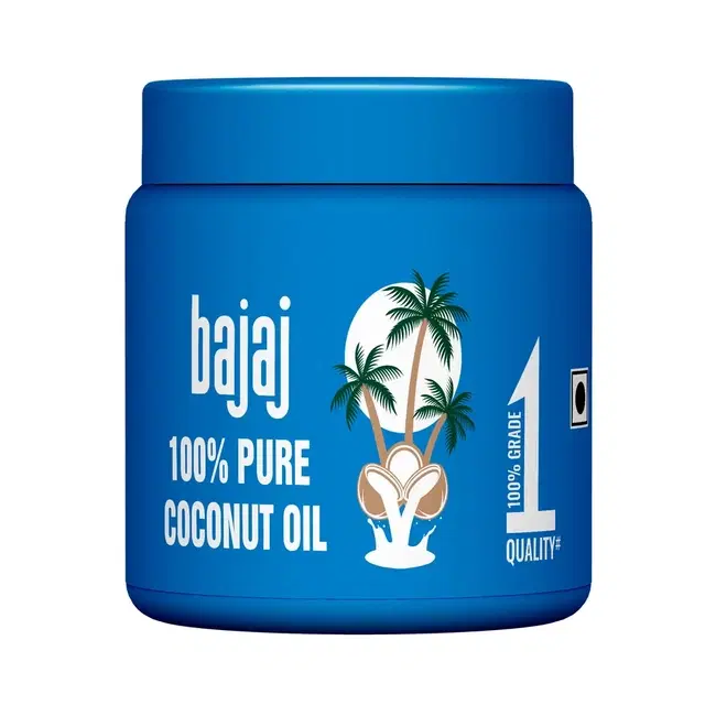 Bajaj 100% Pure Coconut Oil Jar 175ml | Made with Premium Grade 1 Quality Coconuts