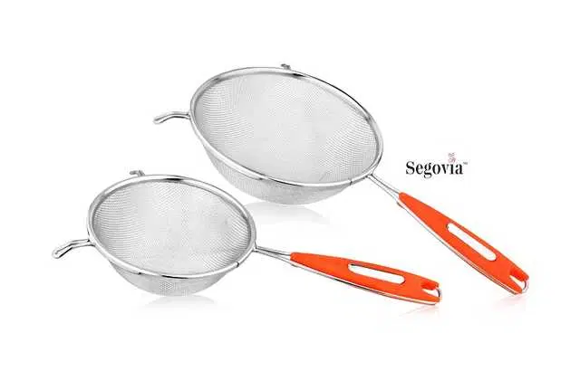 Segovia Stainless Steel Fine Mesh Strainer 12 & 14 cm, Pack of 2, Silver, SS-4