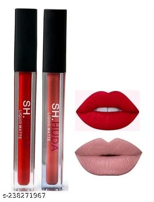 Sensational Non-Transfer,Waterproof,Long-Lasting Beauty Liquid Matte Lipsticks Swiss Edition For Girls/Women-BEST LIQUID MATTE LIPSTICK COLORS (RED + NUDE)