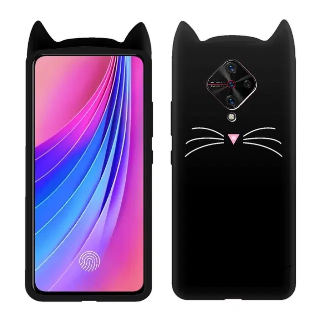 Silicone Mobile Back Cover for Vivo 1920 / Vivo S1Pro (Black)