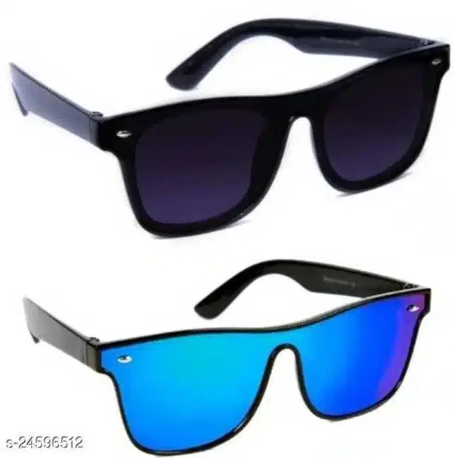 Sunglasses for Men, Pack of 2 (Black & Blue)
